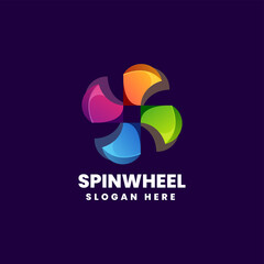 Vector Logo Illustration Spinwheel Gradient Colorful Style.
