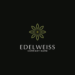 edelweiss flower abstract luxury logo design