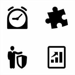 Business Black Icon Set 4