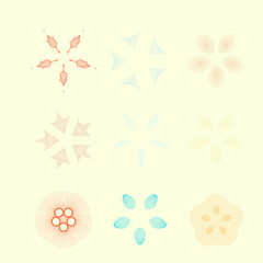 decorative floral vector isolated design elements set