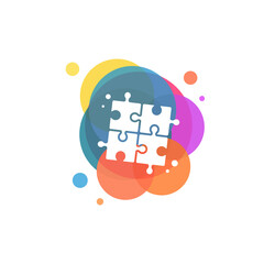 Piece of puzzle logo vector, Puzzle logo designs template, design concept, logo, logotype element for template