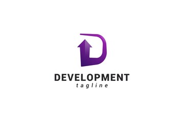 Letter D creative purple colour development logo