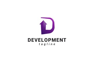 Letter D creative purple colour development logo