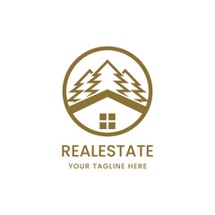 minimalist tree house logo inspiration design 