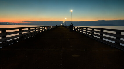 The ruined Berkeley Pier in the blue hour. It was closed in 2015 after it was deemed unsafe.
