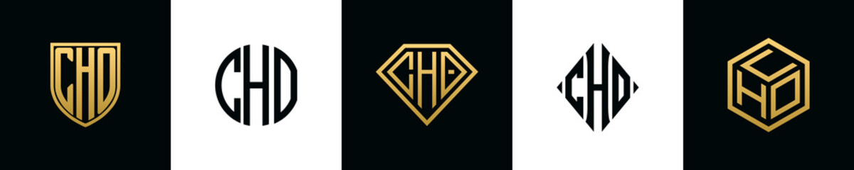 Initial letters CHO logo designs Bundle