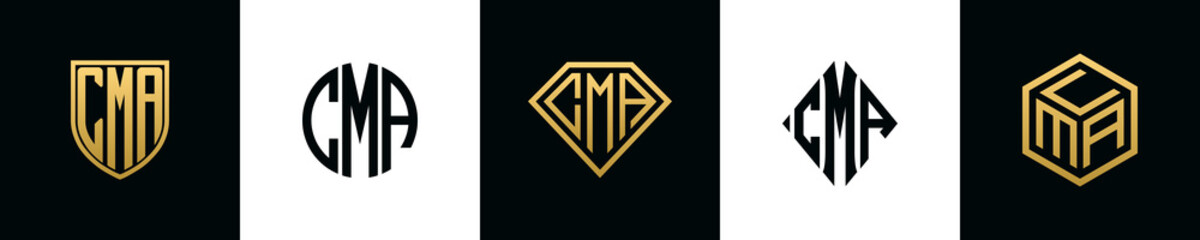 Initial letters CMA logo designs Bundle - obrazy, fototapety, plakaty