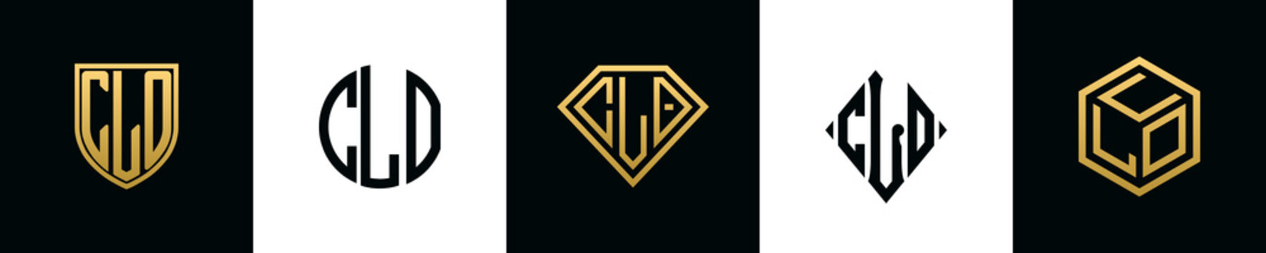 Initial letters CLO logo designs Bundle