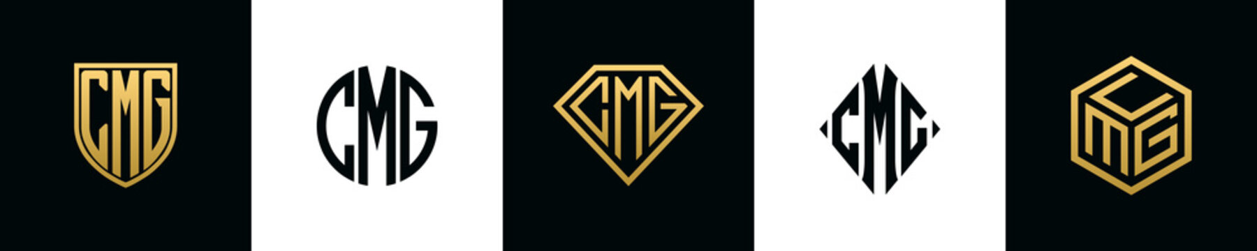 Initial letters CMG logo designs Bundle