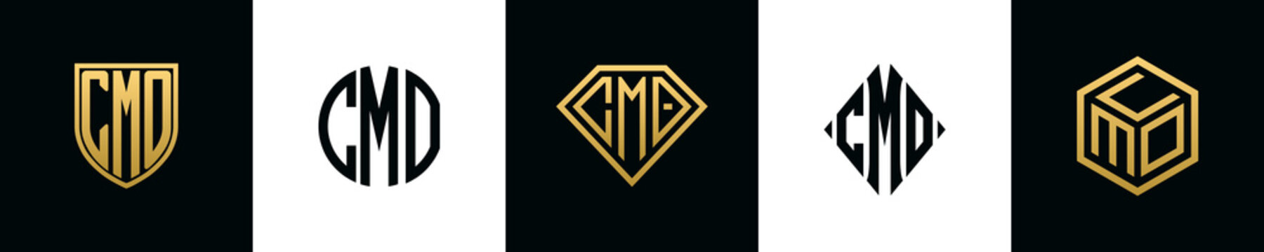Initial letters CMO logo designs Bundle