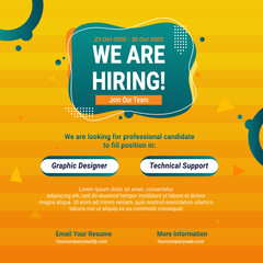 Hiring recruitment design for poster. Job vacbanner template