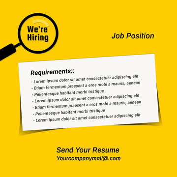 Job vacancy social media template, hiring job recruitment
