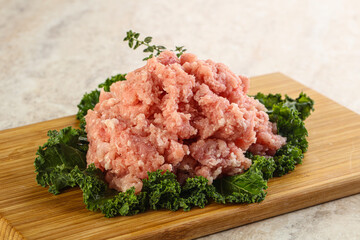 Raw pork minced meat for cooking