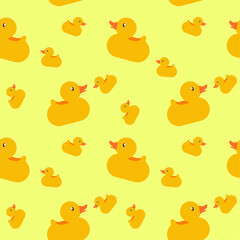 cute illustration of rubber duck. seamless pattern. can be used for wrapping paper, wallpaper, interior, background, poster, pattern fill, fabric, textile, apparel