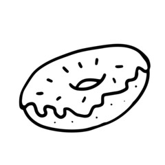 Donut in doodle style. Isolated vector
