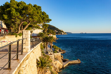 Mediterranean scenery in town Dubrovnik in Croatia.