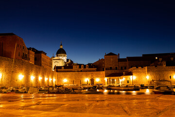Fototapeta premium Street in Dubrovnik night view, Dalmatia region of Croatia
