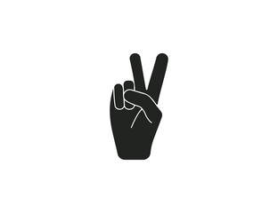 Gesture, hand, peace icon. Vector illustration. Flat design.