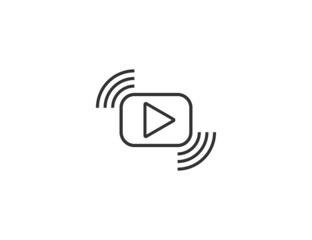 Video streaming, outline icon. Vector illustration.