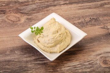 Vegan food - hummus with olive oil