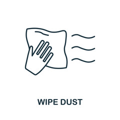 Wipe Dust icon. Line element from cleaning collection. Linear Wipe Dust icon sign for web design, infographics and more.