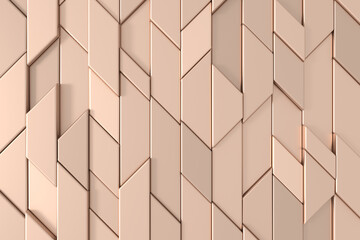 Modern wall design with luxury concepts. Abstract background of rectangle. 3D rendering.