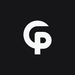 Initial letter CP momogram. Simple logo for branding.