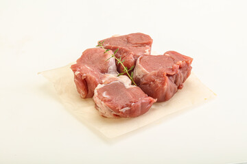 Raw pork tenderloin for cooking