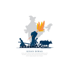 KISAN DIWAS- VECTOR ILLUSTRATION OF KISAN DIWAS