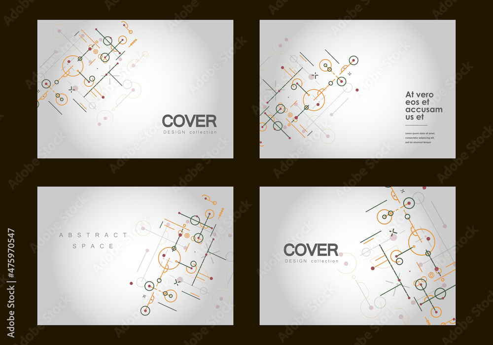 Poster Cover network polygonal element. Array atom border illustration. Vector design