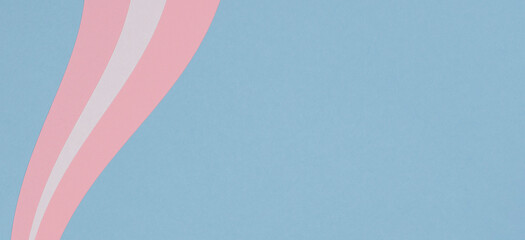 Abstract geometric pastel color paper texture background with curved shapes and line in light blue,...