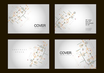 Cover network polygonal element. Array atom border illustration. Vector design