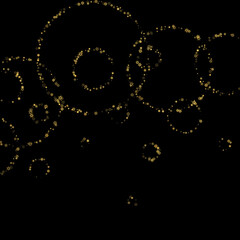 Falling Snow flakes golden pattern Holiday Vector