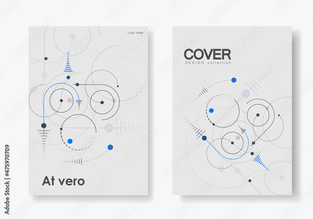 Aufkleber Vector graphic circle lines connection. Modern dotted design. Technological pattern. Rounded scheme shapea style