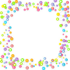 Obraz premium Social media marketing icons internet tags target