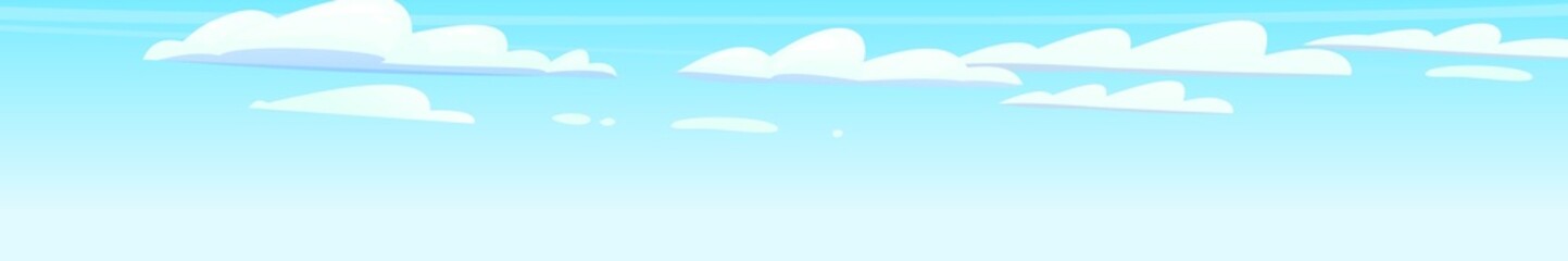Sky clouds vector. Illustration in cartoon style flat design. Heavenly atmosphere
