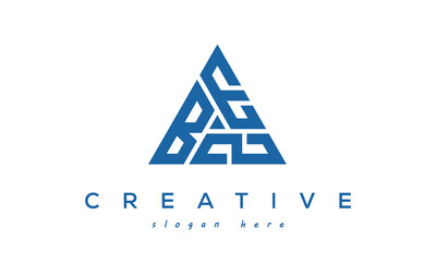 BEZ Initials Triangle Logo Vector Letters - obrazy, fototapety, plakaty