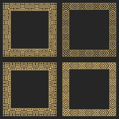 Set of a geometric rectangular stylish frames.