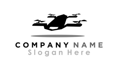 icon flying drone logo vector