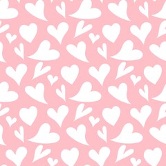 Valentines Day seamless pattern heart. Decorative heart background with valentines hearts. Vector illustration.
