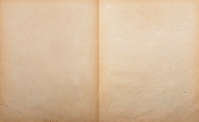 Old  page open book as background. Yellow dirty grunge paper