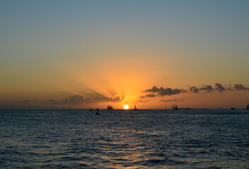 Fototapeta na wymiar Sonnenuntergang über dem Golf von Mexico, Key West, Florida Keys