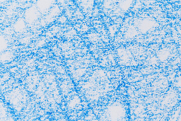Wax crayon hand drawing blue background