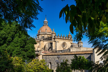Fototapeta na wymiar Dome of the Jerez de la Frontera Cathedral San Salvador, Cadiz, Andalusia, Spain
