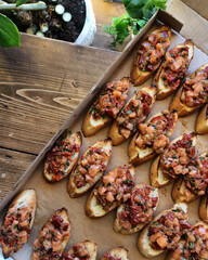 Ingredients for making Italian bruschetta