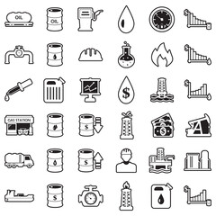 Oil Icons. Line With Fill Design. Vector Illustration.