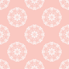 Orient vector classic pattern. Seamless abstract background with vintage elements. Orient pink and white background. Ornament for wallpapers and packaging