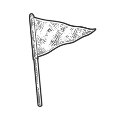 Small triangle flag sketch raster illustration
