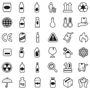 Packing Icons. Line With Fill Design. Vector Illustration.