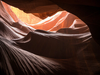 Amazing sandstone formations in the famous Antelope Canyon